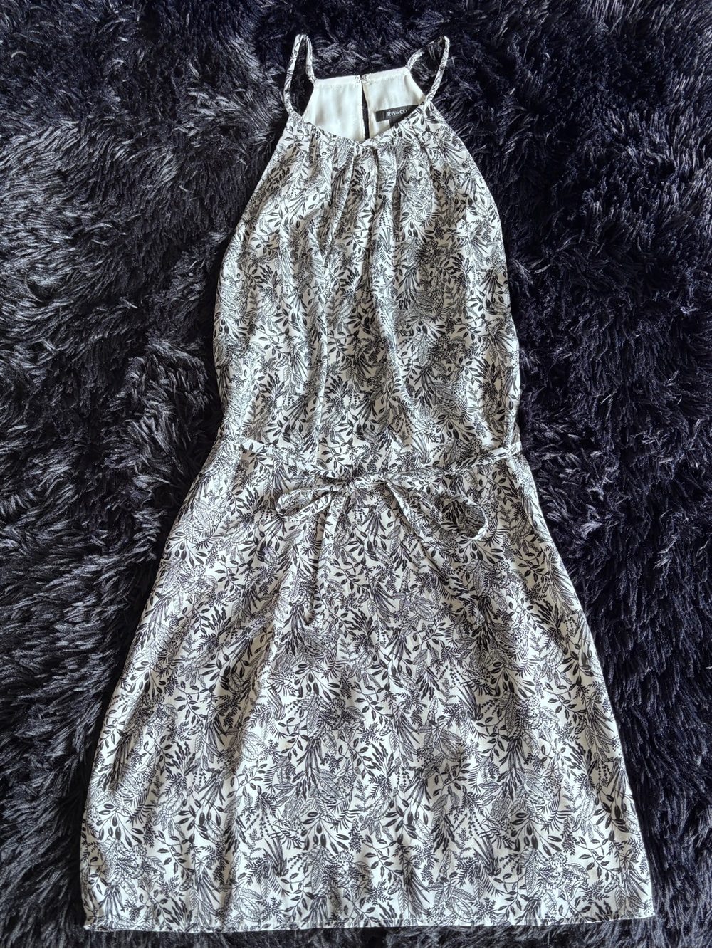 RW&CO. Light Gray Floral Halter Mini Dress